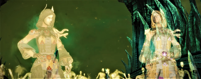 Screenshot of Nalah & Dalah's ghost army launching their attack on the gates of the Moon Palace