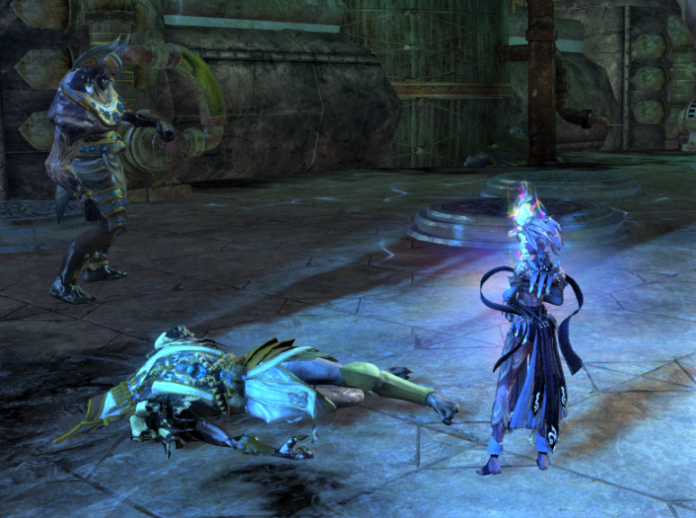 The Commander stands over the corpse of Joko